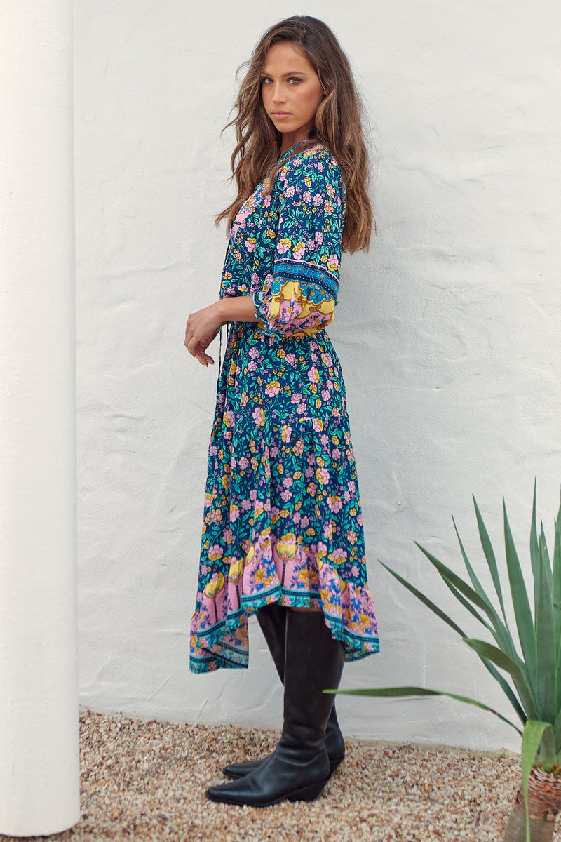 Jasmine Midi Dress Posy Print Kenzie Tenzie