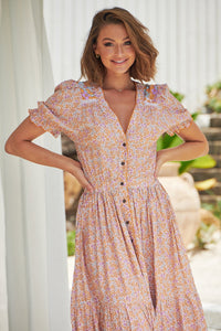 Jean Maxi Dress Forget Me Not Print Kenzie Tenzie