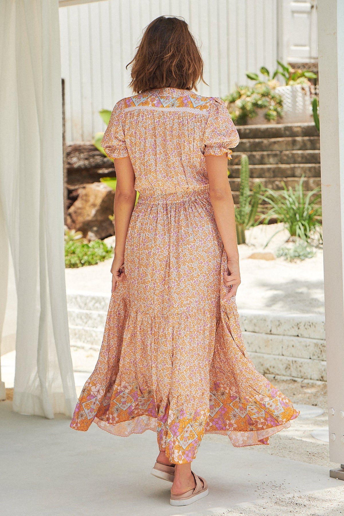 Jean Maxi Dress Forget Me Not Print Kenzie Tenzie