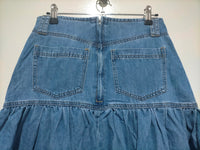 Kentucky Denim Button Front Maxi Skirt Mid Blue Kenzie Tenzie