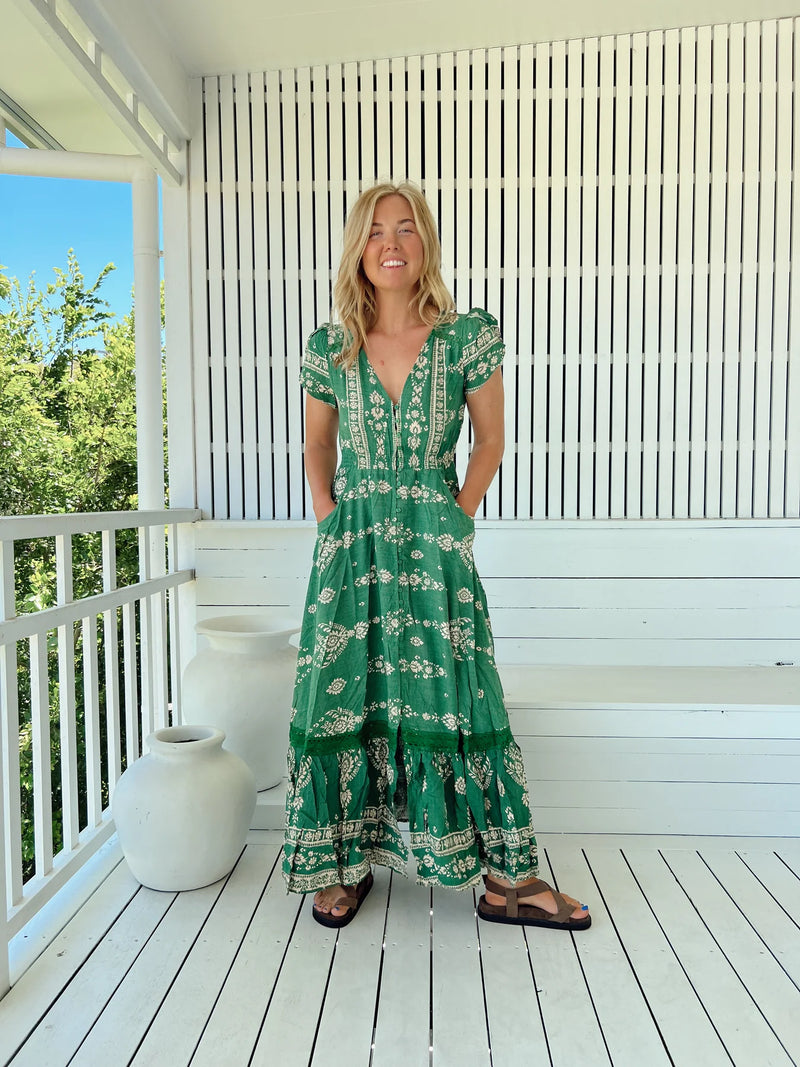 Carmen Maxi Dress Kiva print