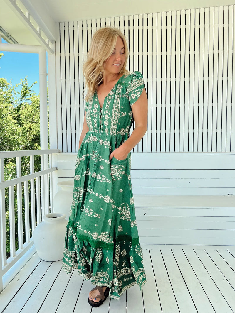 Carmen Maxi Dress Kiva print