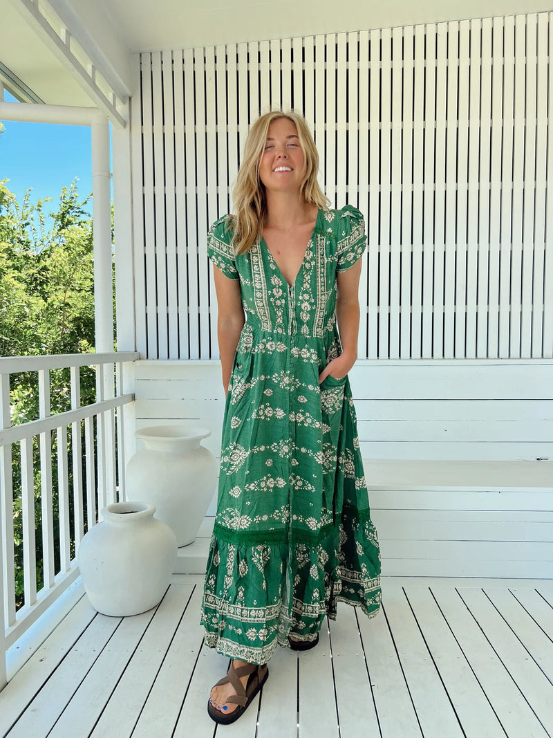 Carmen Maxi Dress Kiva print