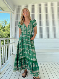 Carmen Maxi Dress Kiva print