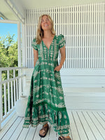 Carmen Maxi Dress Kiva print