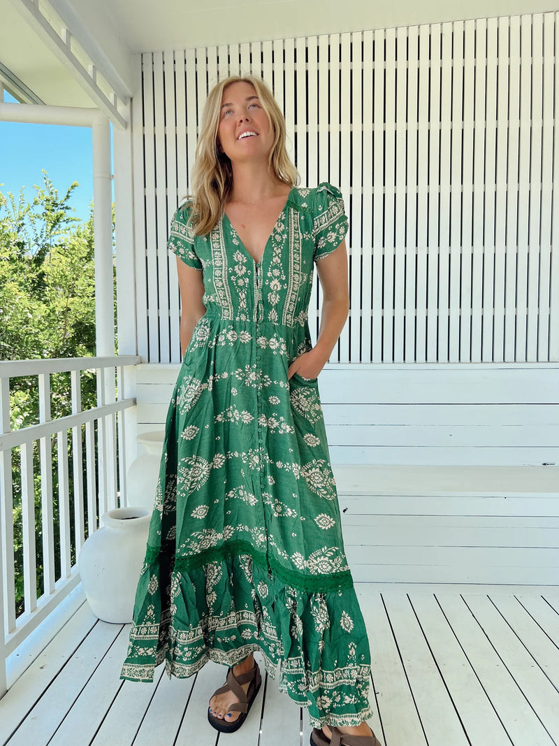 Carmen Maxi Dress Kiva print