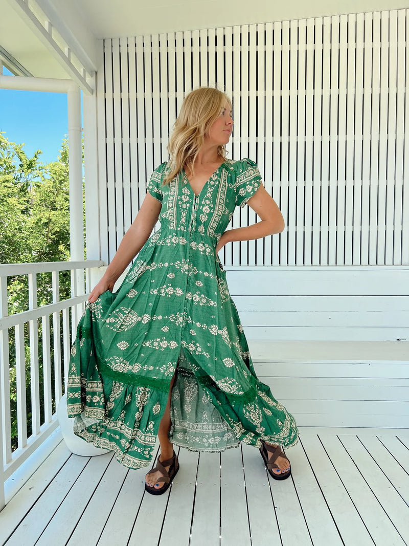 Carmen Maxi Dress Kiva print