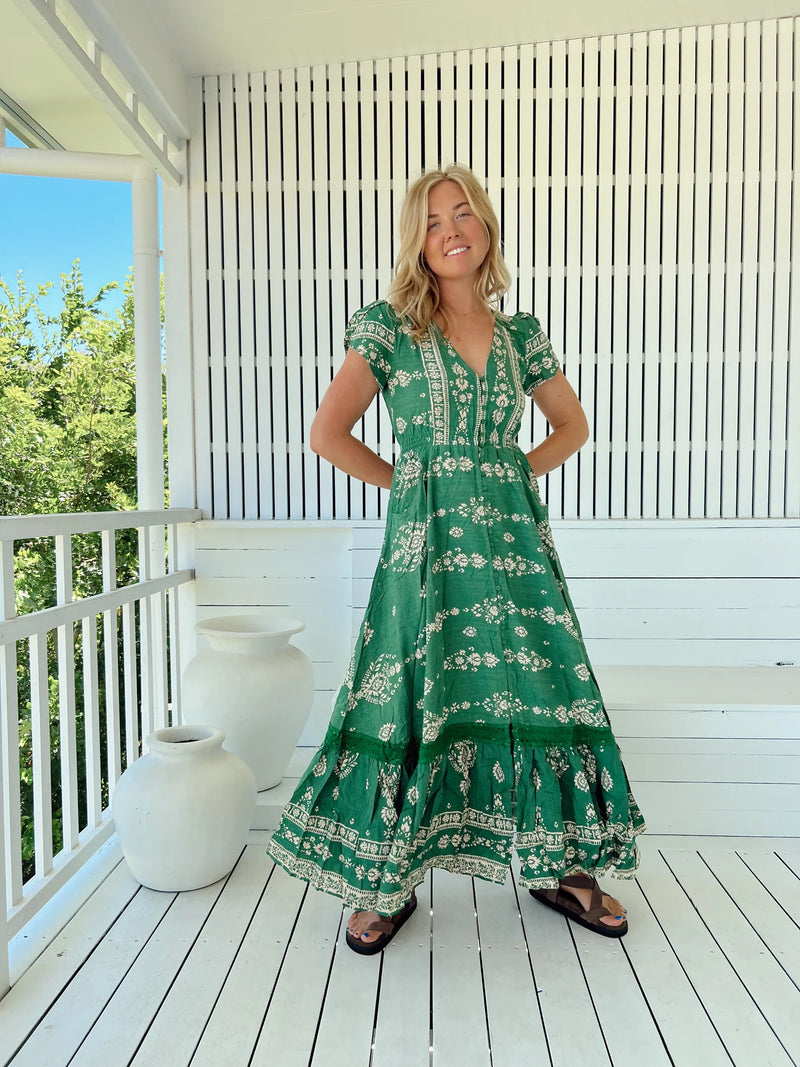 Carmen Maxi Dress Kiva print