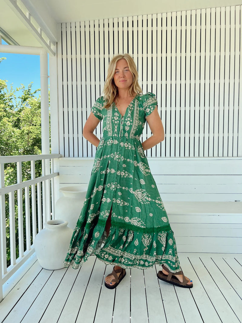 Carmen Maxi Dress Kiva print