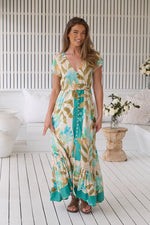 Carmen Maxi Dress Himalayan Poppy print