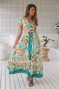 Carmen Maxi Dress Himalayan Poppy print