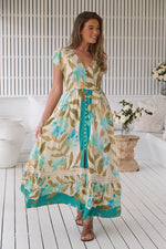 Carmen Maxi Dress Himalayan Poppy print