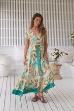 Carmen Maxi Dress Himalayan Poppy print