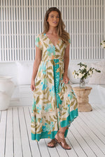 Carmen Maxi Dress Himalayan Poppy print