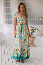 Carmen Maxi Dress Himalayan Poppy print