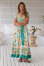 Carmen Maxi Dress Himalayan Poppy print