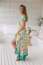Carmen Maxi Dress Himalayan Poppy print