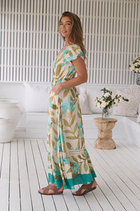 Carmen Maxi Dress Himalayan Poppy print