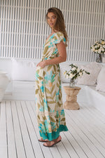 Carmen Maxi Dress Himalayan Poppy print