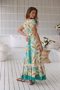 Carmen Maxi Dress Himalayan Poppy print