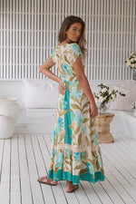 Carmen Maxi Dress Himalayan Poppy print