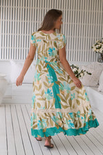 Carmen Maxi Dress Himalayan Poppy print