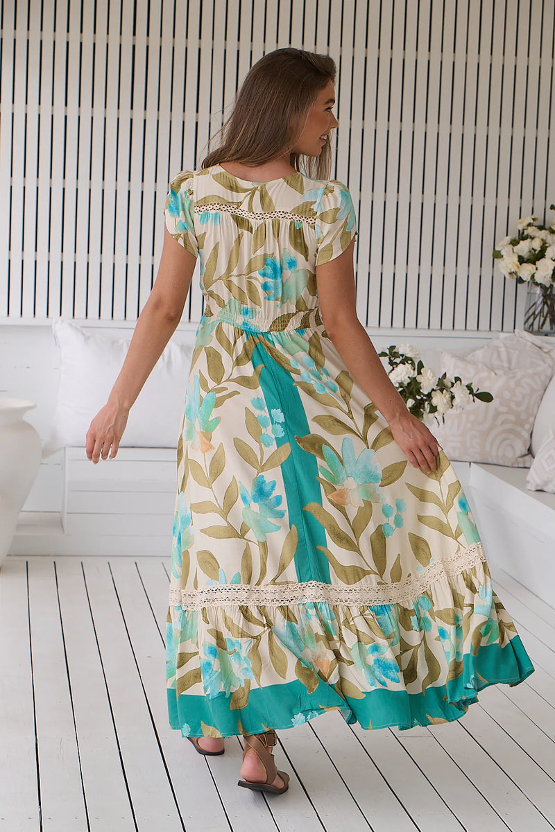 Carmen Maxi Dress Himalayan Poppy print