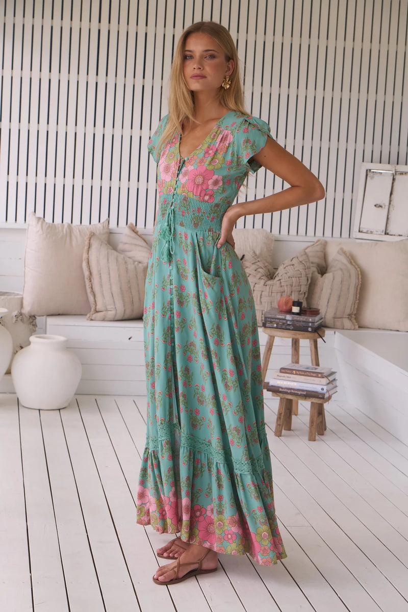 Romi Maxi Dress in Meadowland Print