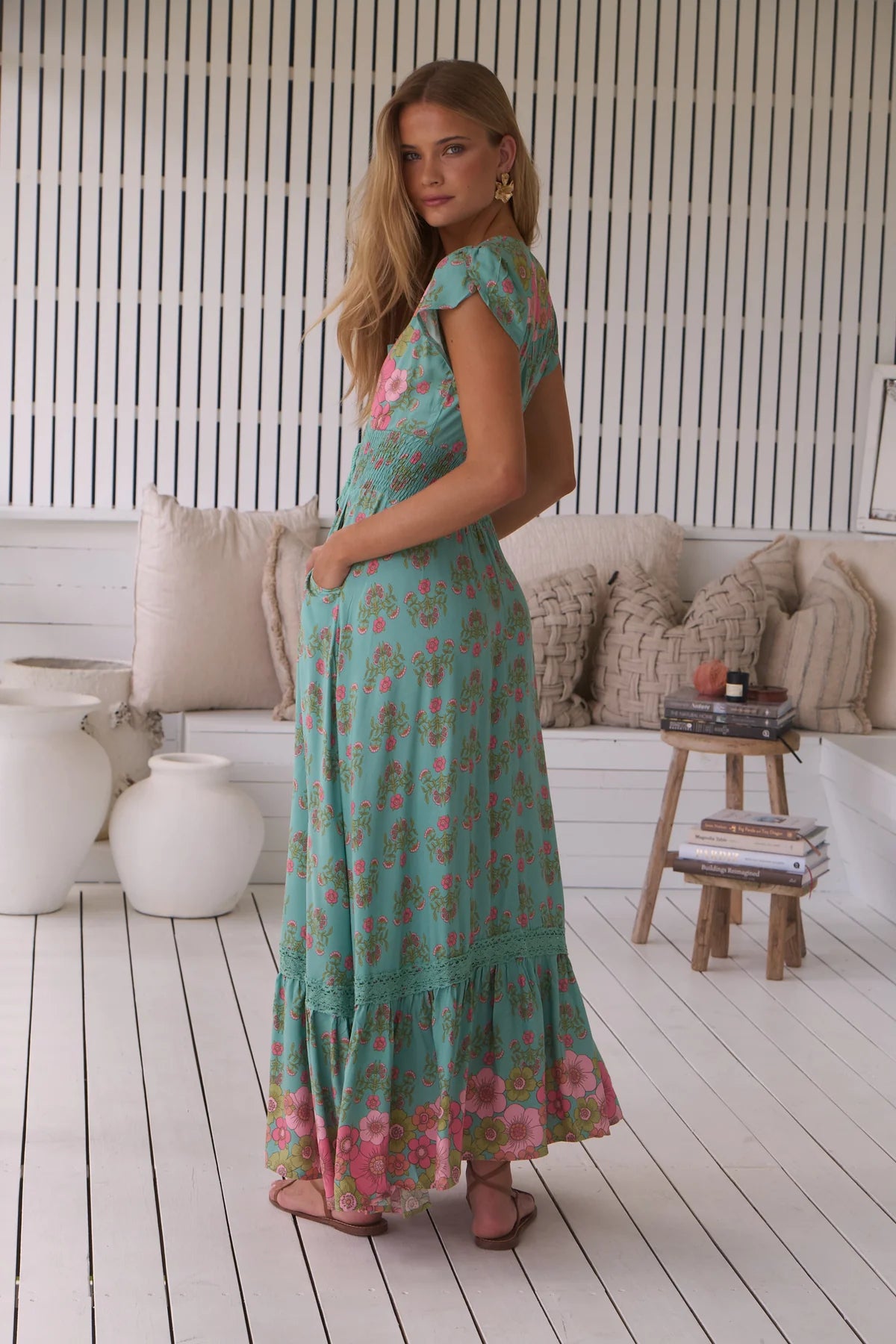 Romi Maxi Dress ~ Meadowland Print
