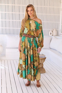 Ballet Maxi Dress Wanderlust print