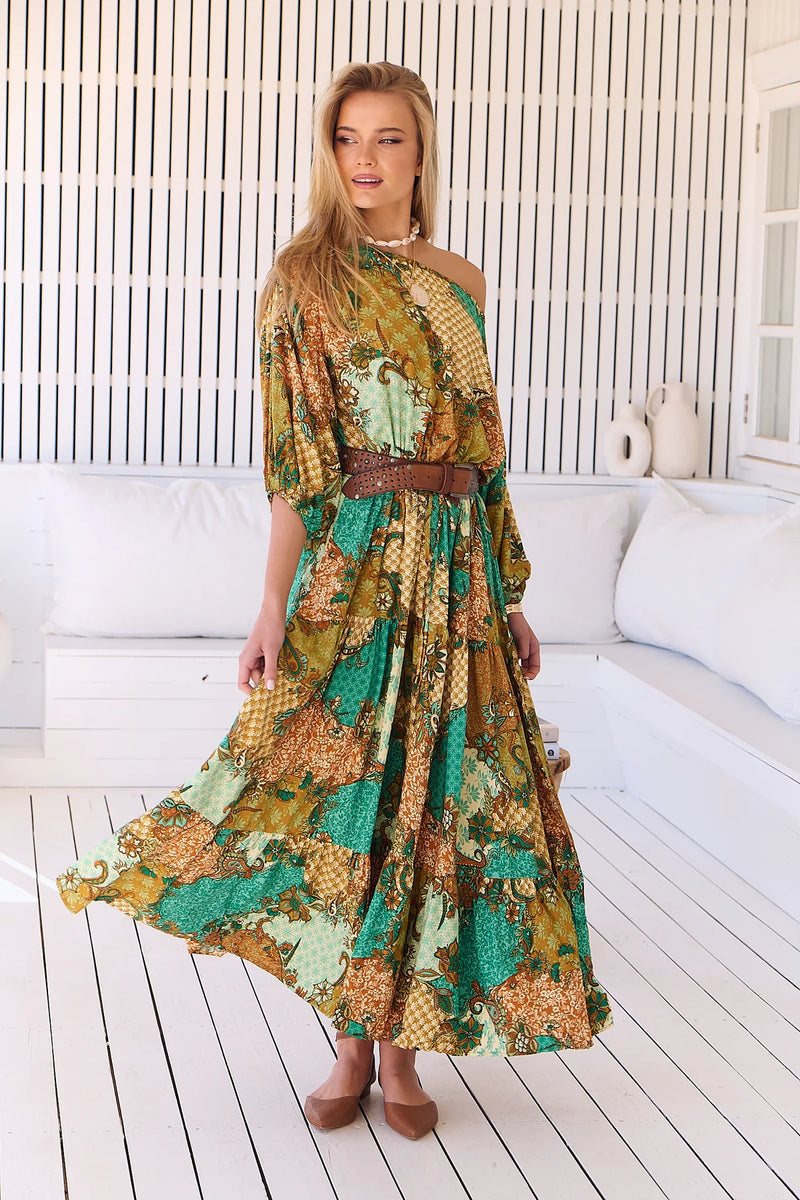 Ballet Maxi Dress Wanderlust print