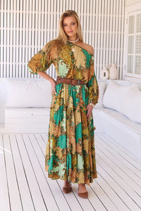 Ballet Maxi Dress Wanderlust print