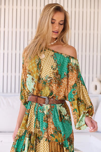 Ballet Maxi Dress Wanderlust print