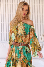 Ballet Maxi Dress Wanderlust print