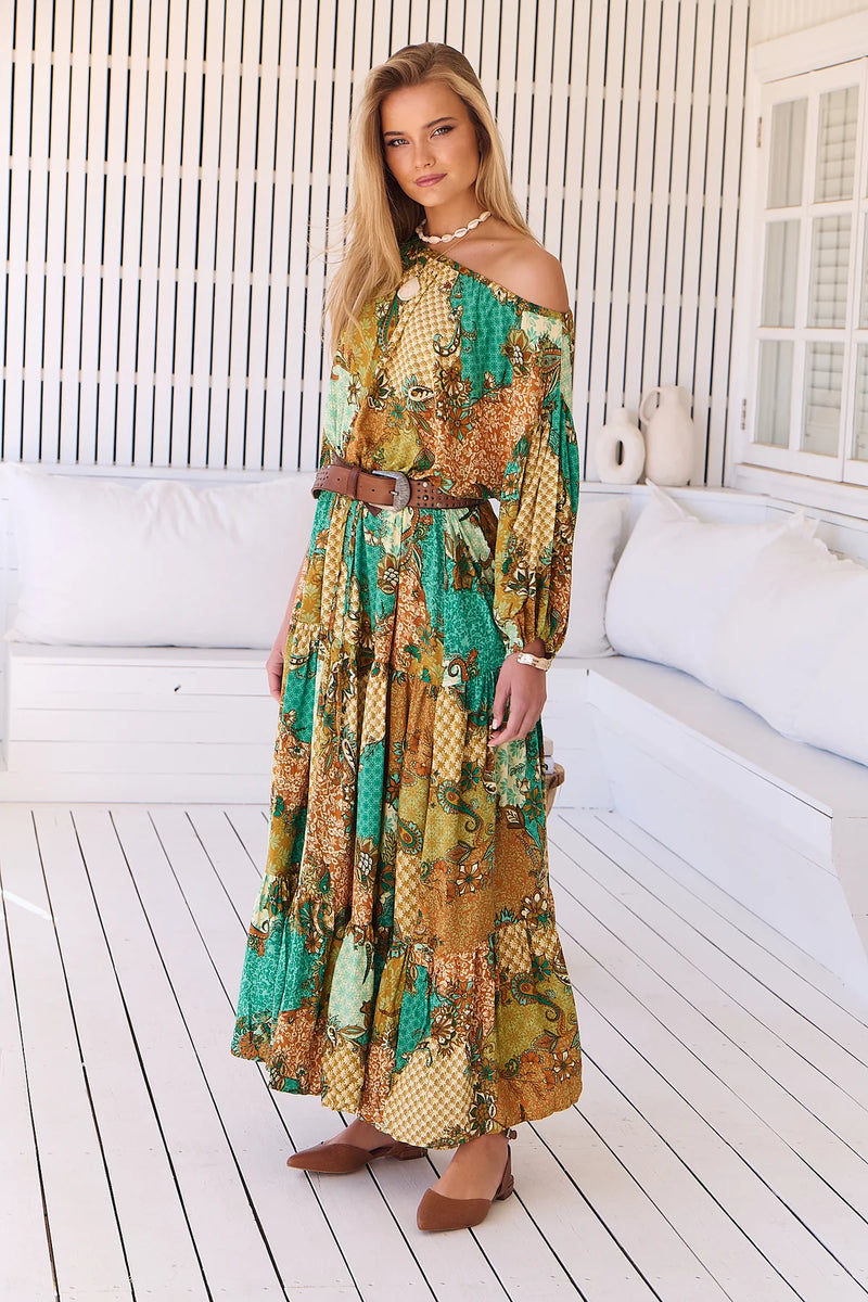 Ballet Maxi Dress Wanderlust print