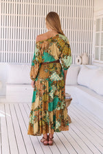 Ballet Maxi Dress Wanderlust print