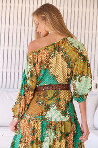Ballet Maxi Dress Wanderlust print