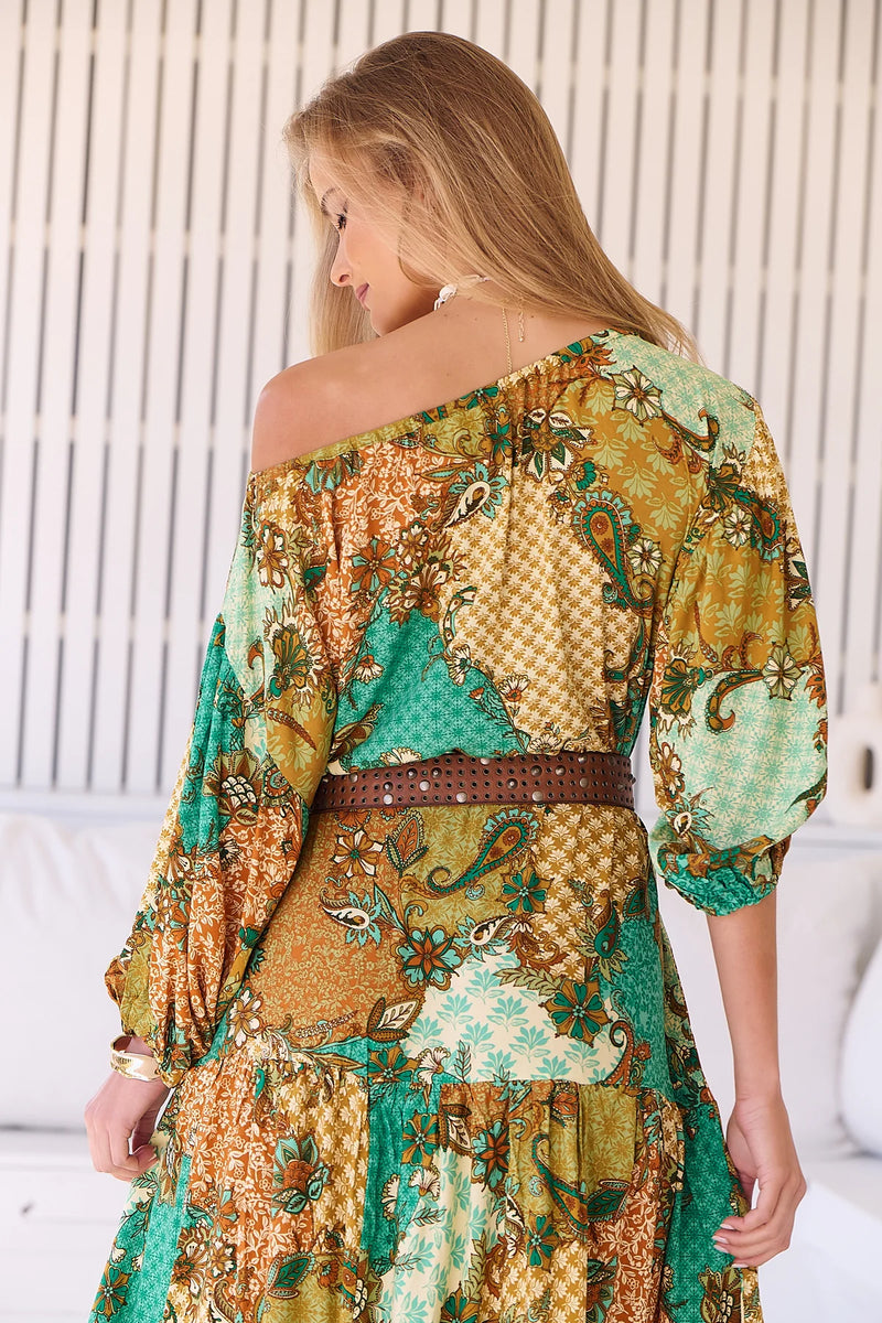 Ballet Maxi Dress Wanderlust print