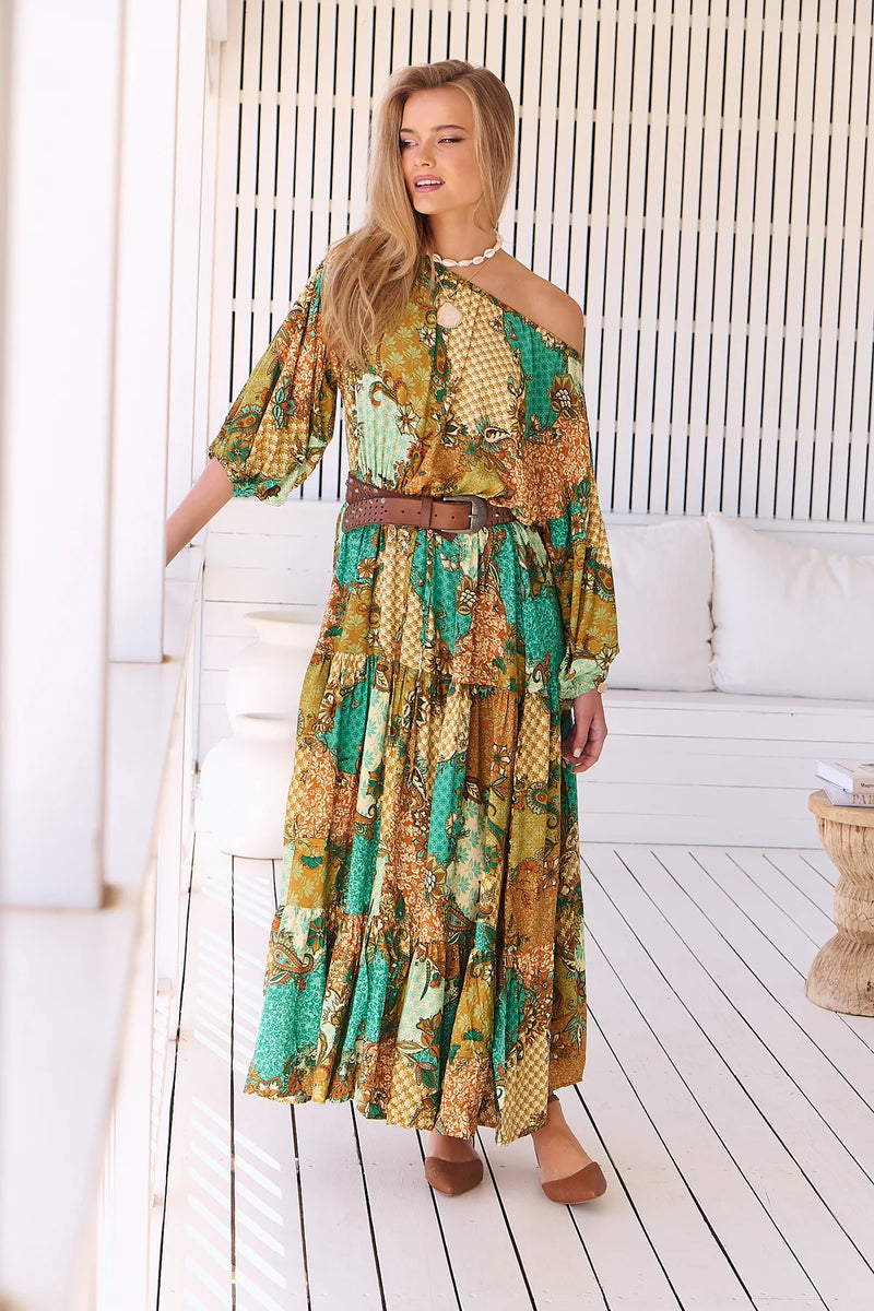 Ballet Maxi Dress Wanderlust print