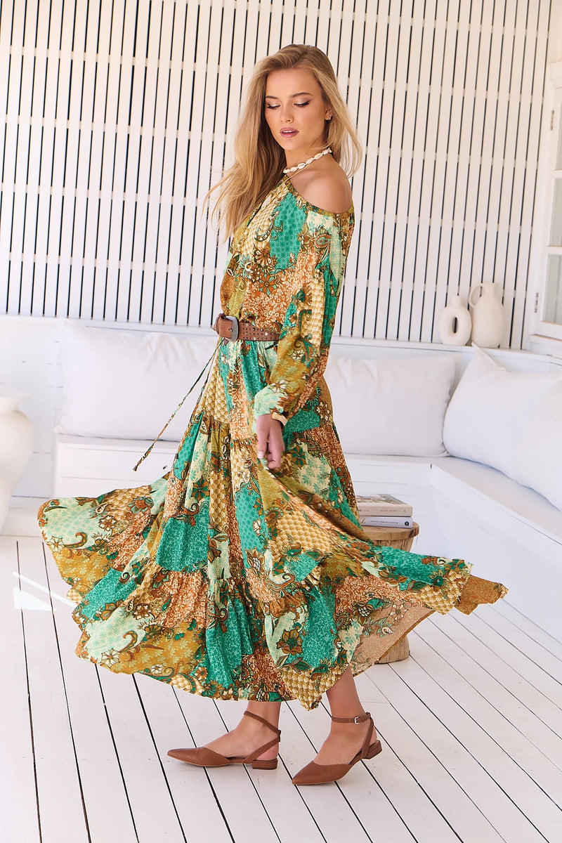 Ballet Maxi Dress Wanderlust print