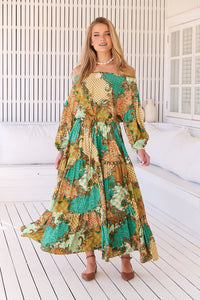 Ballet Maxi Dress Wanderlust print