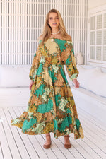 Ballet Maxi Dress Wanderlust print