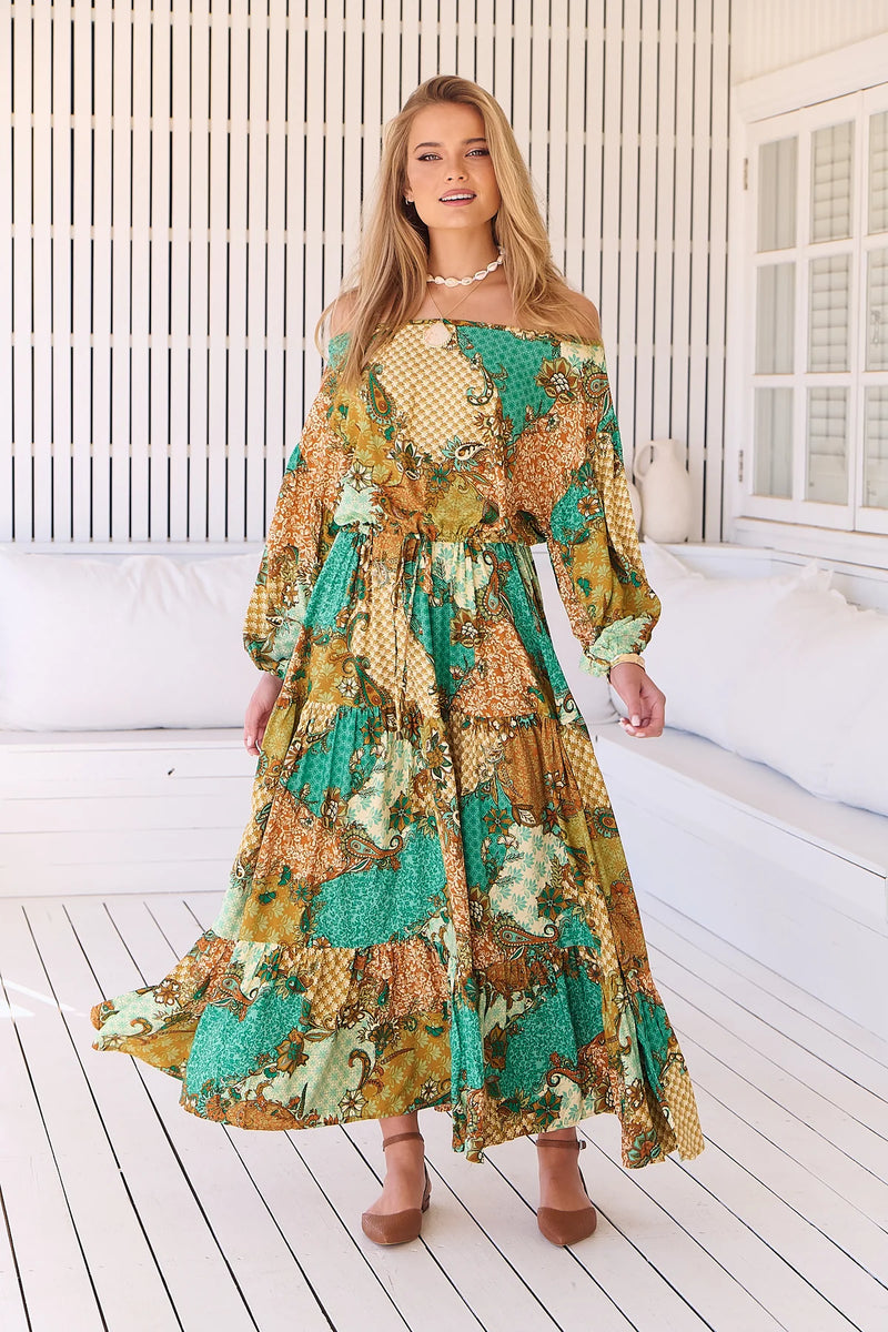 Ballet Maxi Dress Wanderlust print
