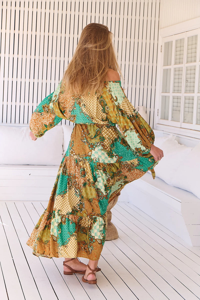 Ballet Maxi Dress Wanderlust print