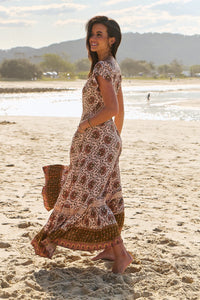 Carmen Maxi Dress ~ Wild Gypsy print