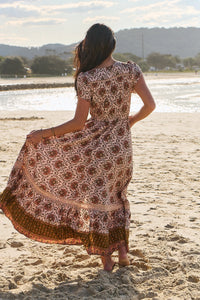 Carmen Maxi Dress ~ Wild Gypsy print