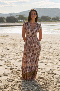 Carmen Maxi Dress ~ Wild Gypsy print