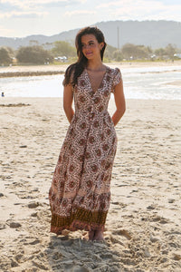 Carmen Maxi Dress ~ Wild Gypsy print