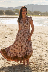 Carmen Maxi Dress ~ Wild Gypsy print