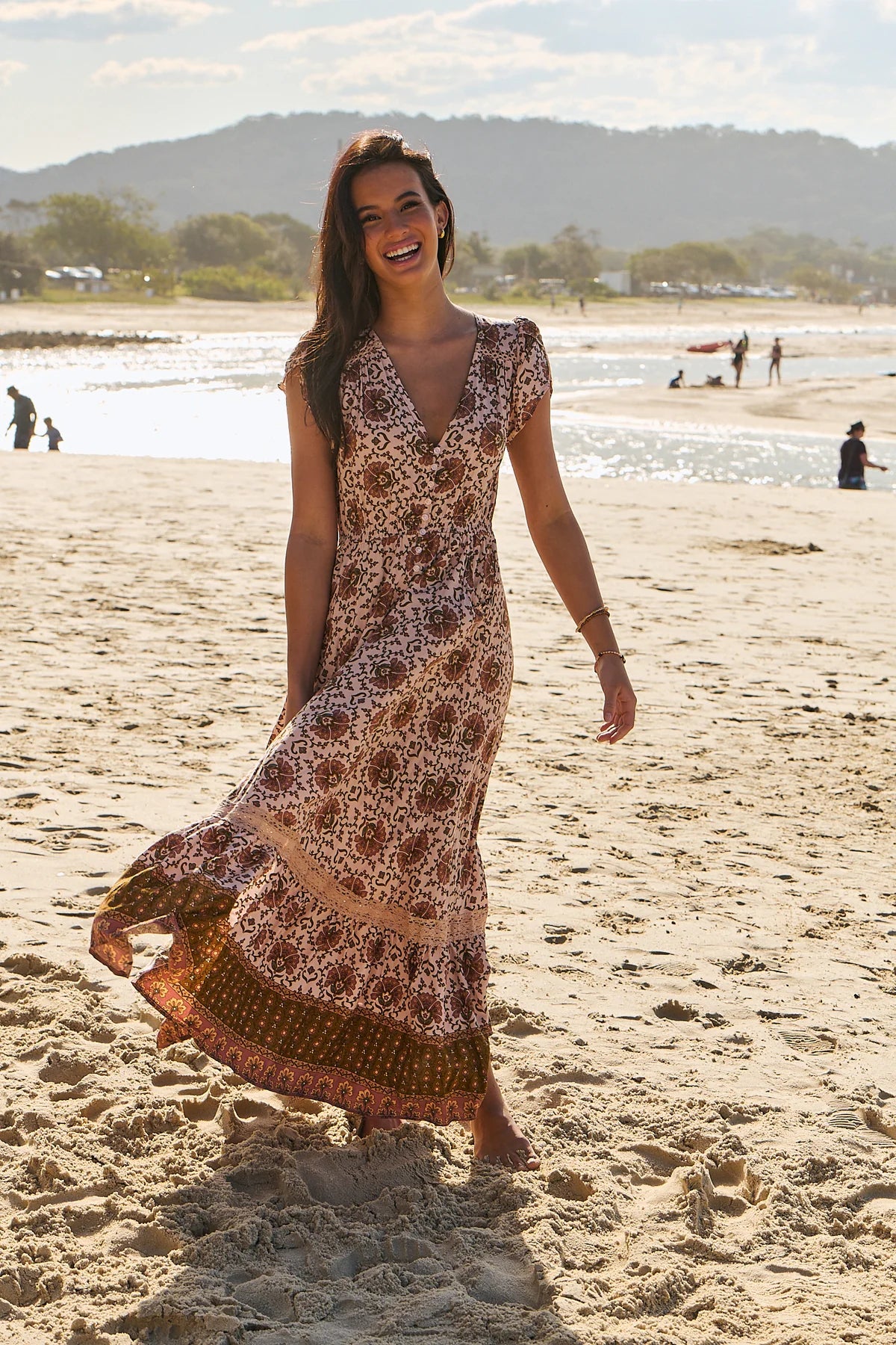 Carmen Maxi Dress ~ Wild Gypsy print